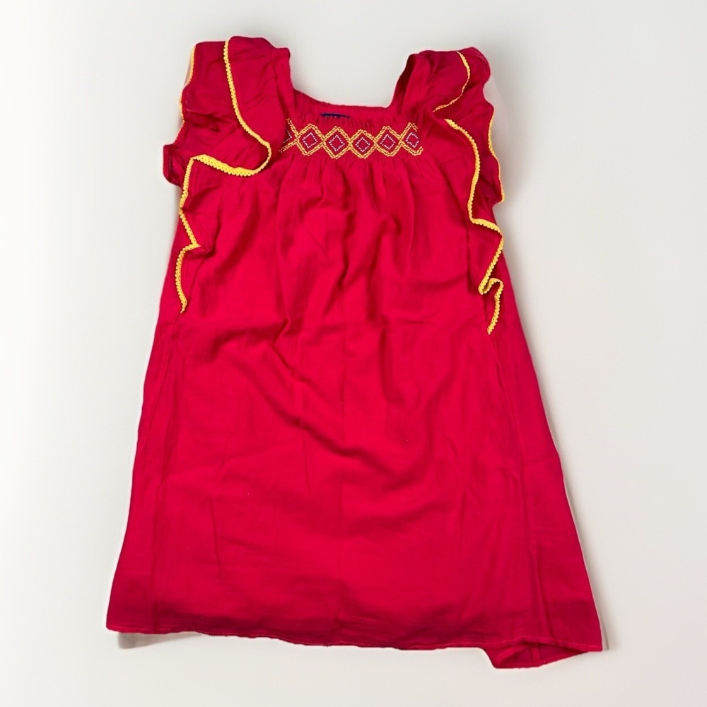 Polo Ralph Lauren Dress Girl's Size 12 Pink Gauze Ruffle Sleeve Little Girls NWT